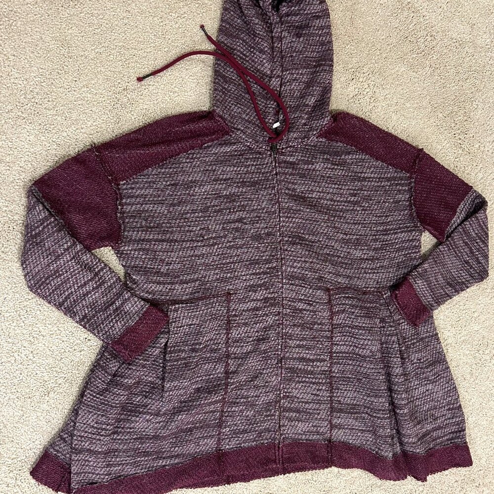 Free People Hooded Zip up Top